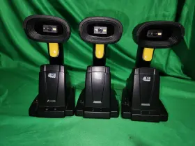 7400tr Adesso Lot Of 3- Nuscan 2.4ghz Rf Wireless 2d Barcode Scanner Stand Usb