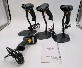 Sc-37 Agptek Set Of 4 Bar Code Scanners With Manual And 3 Stands
