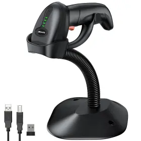 Alacrity 719986953421 Bluetooth Wireless Barcode Scanner With Stand 3-in-1 And 2.4ghz Wirel