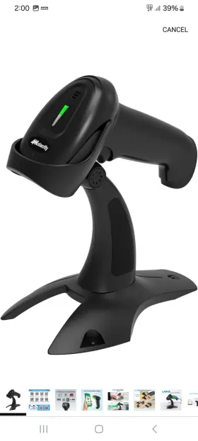 Alacrity 889489266462 2d 1d Wireless Barcode Scanner Stand 3-in-1 Connect. Bluetooth 2.4g
