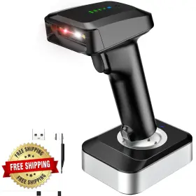 B0b5gxrqhj Alacrity 2d Qr Wireless Barcode Scanner With Charging Base Battery Indicator