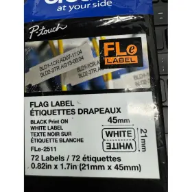 0.41x1.7in Brother Fle2511 1pk 0.82x1.7in Fold Polyp Blackink On White Flag 72la