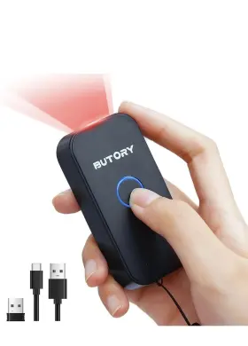 Butory 824007353255 Wireless Barcode Scanner 1d Laser Mini Pocket Waterproof 3in1 Co