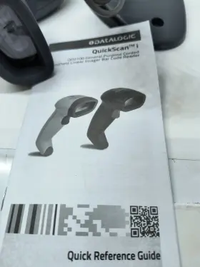 Qd2100 Datalogic Lot Of 4 Quickscan Barcode Scanner With Usb Cord And 2 X Stands #3