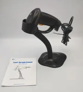 Esky 658658698777 Laser Barcode Scanner With User Manual Usb Wired Adjustable Stand Black