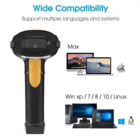 Esup 614405154352 Barcode Scanner With Stand Usb Wired Handheld Laser R #2