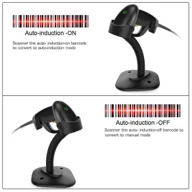 Esup 614405154352 Barcode Scanner With Stand Usb Wired Handheld Laser R #3