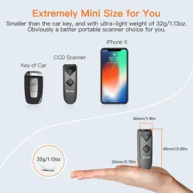 Eyoyo 889251607080 Bluetooth 2d&1d Barcode Scanner Portable Wireless Mini Reader #2