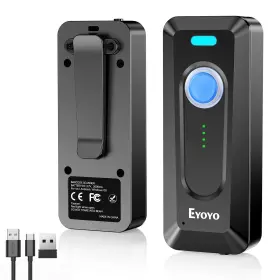 Eyoyo B0fh4yfjym 2d Bluetooth Barcode Scanner Portable Qr Clip 2000mah Battery