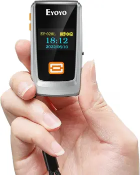 Ey-028l Eyoyo 1d Laser Mini Bluetooth Wireless Barcode Scanner Lcd Display Used