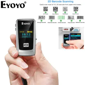 Ey-028p Eyoyo Mini Bluetooth Qr Code Scanner With Lcd Display 1d 2d Book Barcode