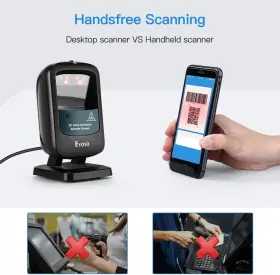 Ey-2200c Eyoyo Desktop 2d 1d Hands-free Barcode Scanner Omnidirectional Usb Code Used #3