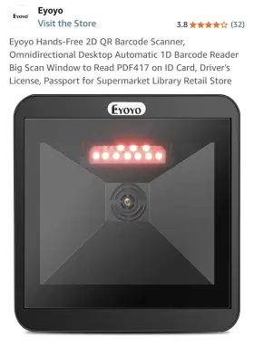 Eyoyo Ey-8550 Barcode Scanner Model Qr 2d Hands-free Omnidirectional