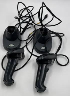 497-0434401 Honeywell Lot Of 2 Ncr 1902 Black Barcode Scanners With Chargers