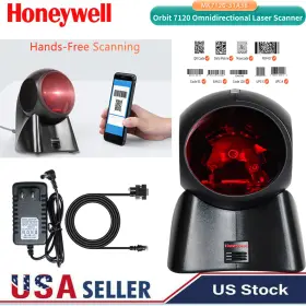 Mk7120-31a38 Honeywell Rs232 Orbit 1d Qr Code Hands-free Barcode Scanner Cable