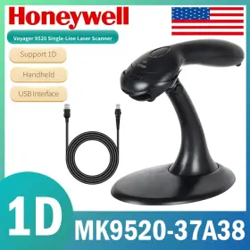 Mk9520-37a38 Honeywell Voyager 1d Laser Barcode Scanner With Usb Cable Stand