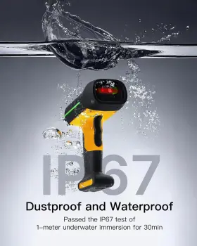 Bcst-75 Inateck Black 1d 2d Qr Code Industrial Barcode Scanner Bluetooth Wireless Ip67 #2