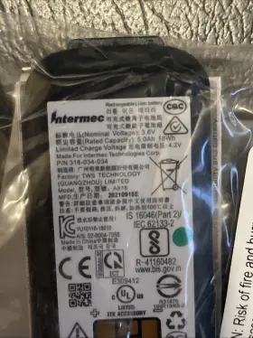318-034-034 Intermec New Genuine Ck3 Ck3x Battery 5.0ah Ab18 Ab17/ab18 #2