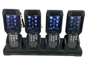 Ck3xaa4k000w4100 Intermec Lot Of Qty.4 Ck3x Ea30 Wm6.5 Battery And 4 Slot Dock