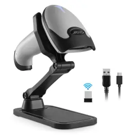 Jrhc 331632014150 Wireless Barcode Scanner With Stand 1d Laser Usb Wired Plug And Play