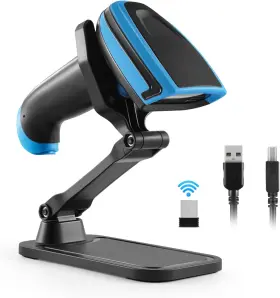 Jrhc 445025176195 Barcode Scanner Wireless 1d Laser Reader With Stand 2.4g And Usb
