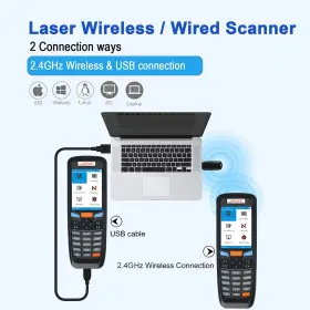 6606l Jrhc 1d Wireless Bar Code Scanner Laser Barcode Inventory Re #3