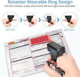 B09x2lchs4 Jrhc 1d Bluetooth Barcode Scanner Portable Wearable Mini Finger Bar Code Reader #2