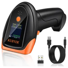 Kuiiyer 860013336769 Bluetooth Barcode Scanner Wireless 2d Qr 1d Bar Code Scanners With Lcd Digit