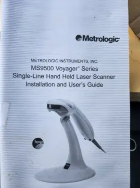 Mk9520-32b47 Metrologic Voyager Barcode Scanner With Stand And Cable