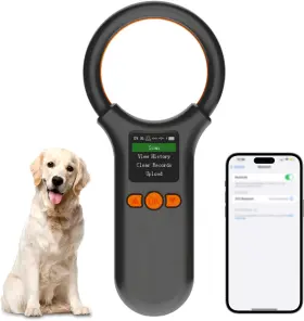 Pt-5tgd52 Mindpet-med Pet Microchip Scanner Bluetooth Animal Tag Reader Black