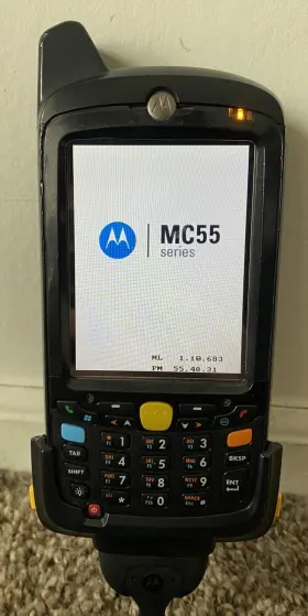 Mc5574-pkcduqra9wr Motorola Wireless 2d Imager Barcode Scanner Mc55 Complete For Parts Sold As Is