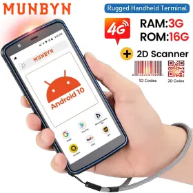 Ipda089 Munbyn Android 10.0 Barcode Scanner 5.7-inch Pda 2d/1d Handheld Mobile Computer