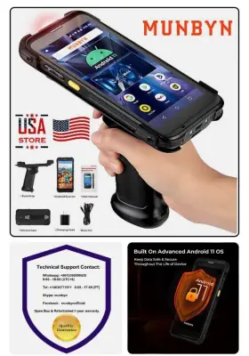 Mu-ipda086p-2d Munbyn Android 11 Barcode Scanner 1d/2d/qr Bluetooth Wi-fi 4g Nfc Zebra #3