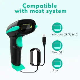 Nadamoo 757290704018 Usb Barcode Scanner With Stand Automatic Sensing 1d Handheld Wired Laser Bar #3
