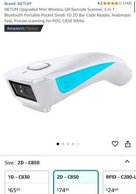 C850 Netum Upgraded Mini Wireless Qr Barcode Scanner 3 In 1 Bluetooth