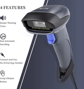 Nt-m5 Netum 2d Barcode Scanner With Stand Usb 2.0 Wired Qr Code Imager Automatic Reader #2