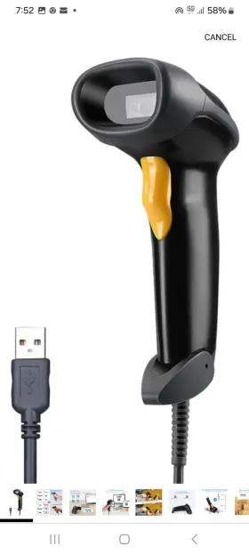 1470g2d-2usb-1 Posunitech Posuniteck Handheld Wired Automatic Usb 2d Barcode Scanner Black With Cable