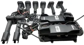 0613001 Psion Teklogix Lot - 6 Wired 2 Wireless 3 Base-ps Powerscan Sr Barcode Scanner