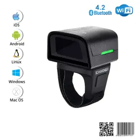 Sa1200 Scanavenger Portable Ring Wireless Bluetooth Barcode Scanner Rechargeable 1d And 2d Scan Gun