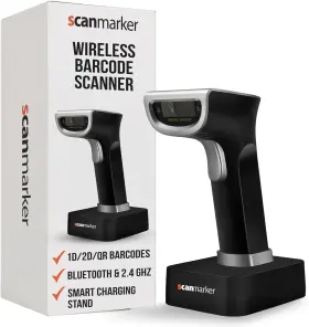 Scanmarker 445036462454 1d/2d Wireless Barcode Scanner Boost Speed And Accuracy With Bluetoot