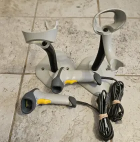 Ls2208-sr200001r-ur Symbol Lot Of 2 Ls2208-sr200001-ur Usb Barcode Scanner With Stand