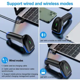 Symcode 719986953452 Wireless Bluetooth Barcode Scanner 3-in-1 And Usb Wired 2.4 #3