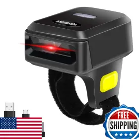 Symcode B08kd2lnc7 2d Bluetooth Wireless Qr Barcode Scannerportable Ring Wearable Finger