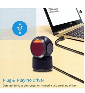 Mj-3300d Symcode 1d 2d Qr Desktop Barcode Scanner Omnidirectional Usb #3