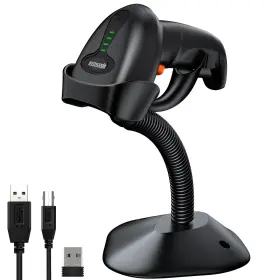 Mj-4590-4000 Symcode 2d Wireless Barcode Scanner With Autosensing Standputting On Stand To Scan Autom