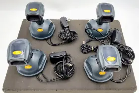 Wx00200 Tao Lot Of 4 Wx0020 Wireless Handheld Barcode Scanner With Bases And Chargers
