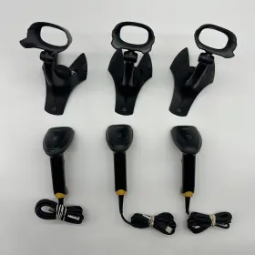 T22n Teemi Lot Of 3 Usb And Qr Barcode Scanners With Adjustable Neck Stands - Tested #2