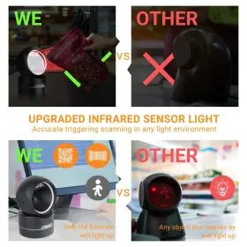 Tera 262380672543 2d Qr Desktop Omnidirectional Barcode Scanner With Upgraded Sensor Light Soft #2