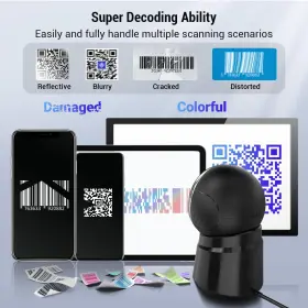 Tera 262380677722 Barcode Scanner Desktop Omnidirectional 1d 2d Qr Hands Free Usb Wired Bar Co #3