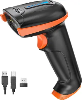 Tera 313105679645 Barcode Scanner Wireless 1d Laser Cordless Reader With Battery Lev